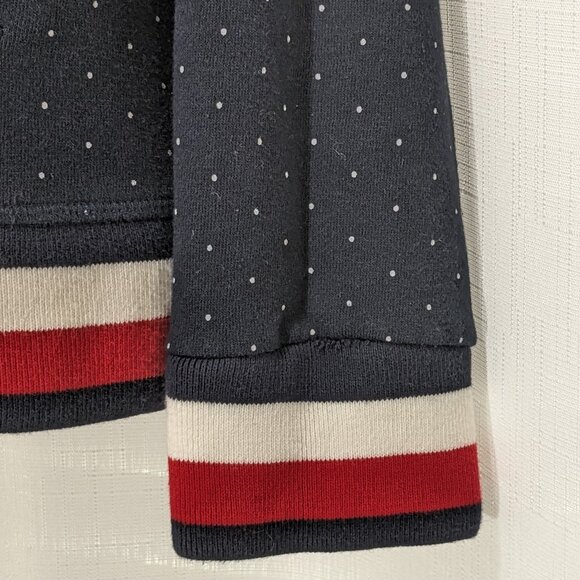 Tommy Hilfiger Navy Zip Up Women's Sweatshirts Hoodie Polka Dot Size Medium - Picture 5 of 9